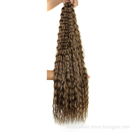 30 Inch Bohemia Crochet Hair Extensions Goddess Synthetic Braiding hair Curly Colored Long Soft Synthetic Hair Extensions